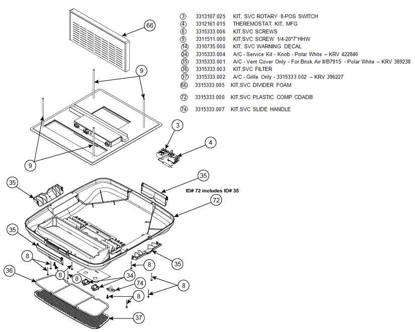 dometic brisk air 2 parts diagram