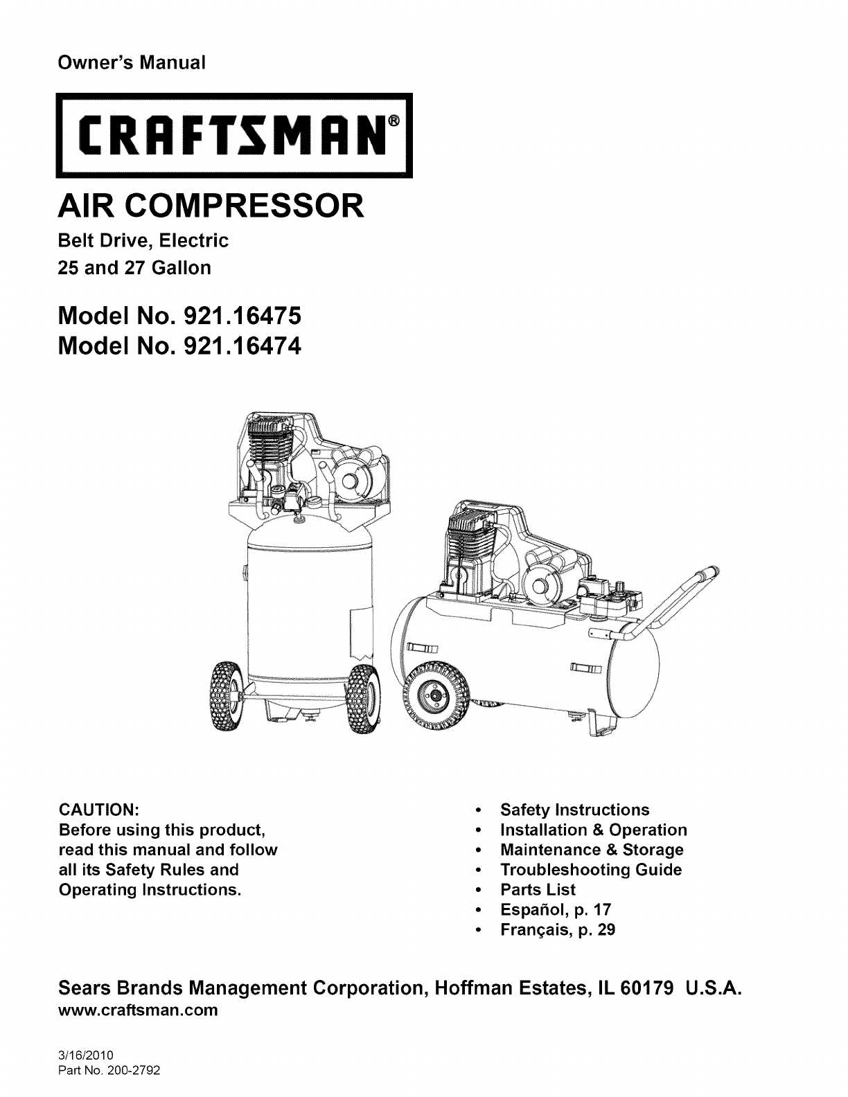 craftsman air compressor parts diagram