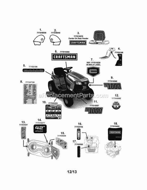 craftsman t140 parts diagram