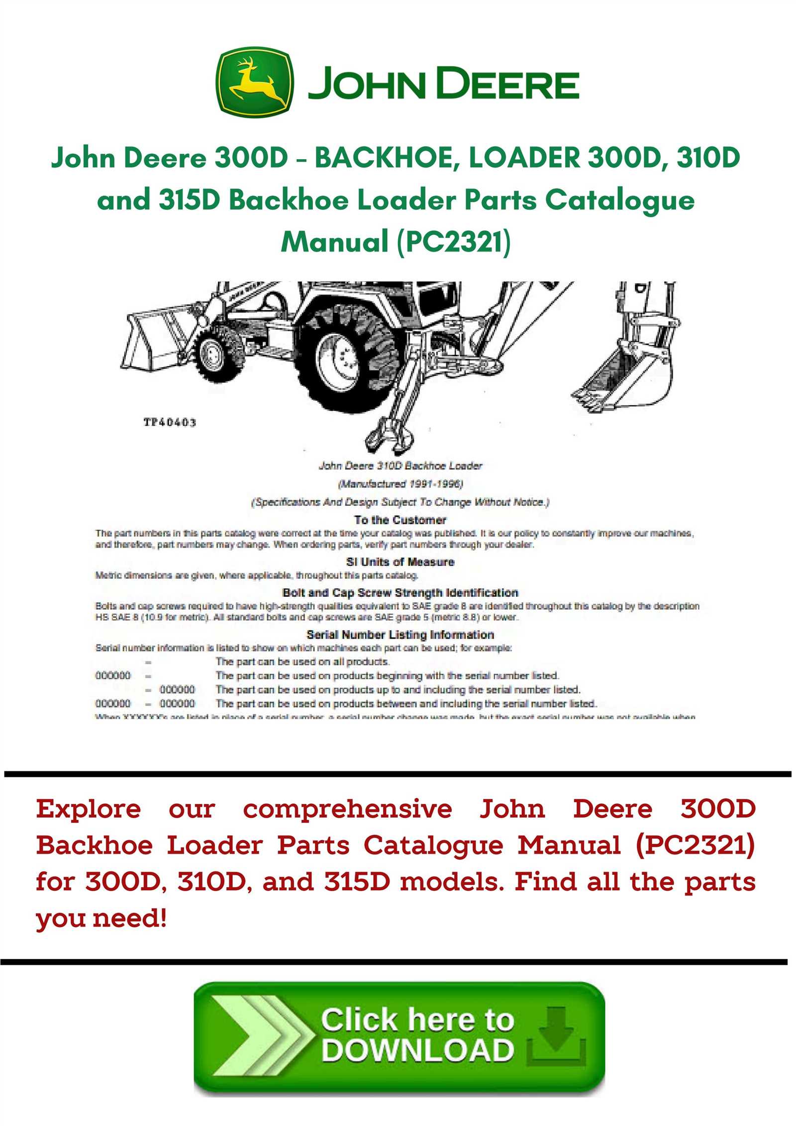 john deere 310d backhoe parts diagram