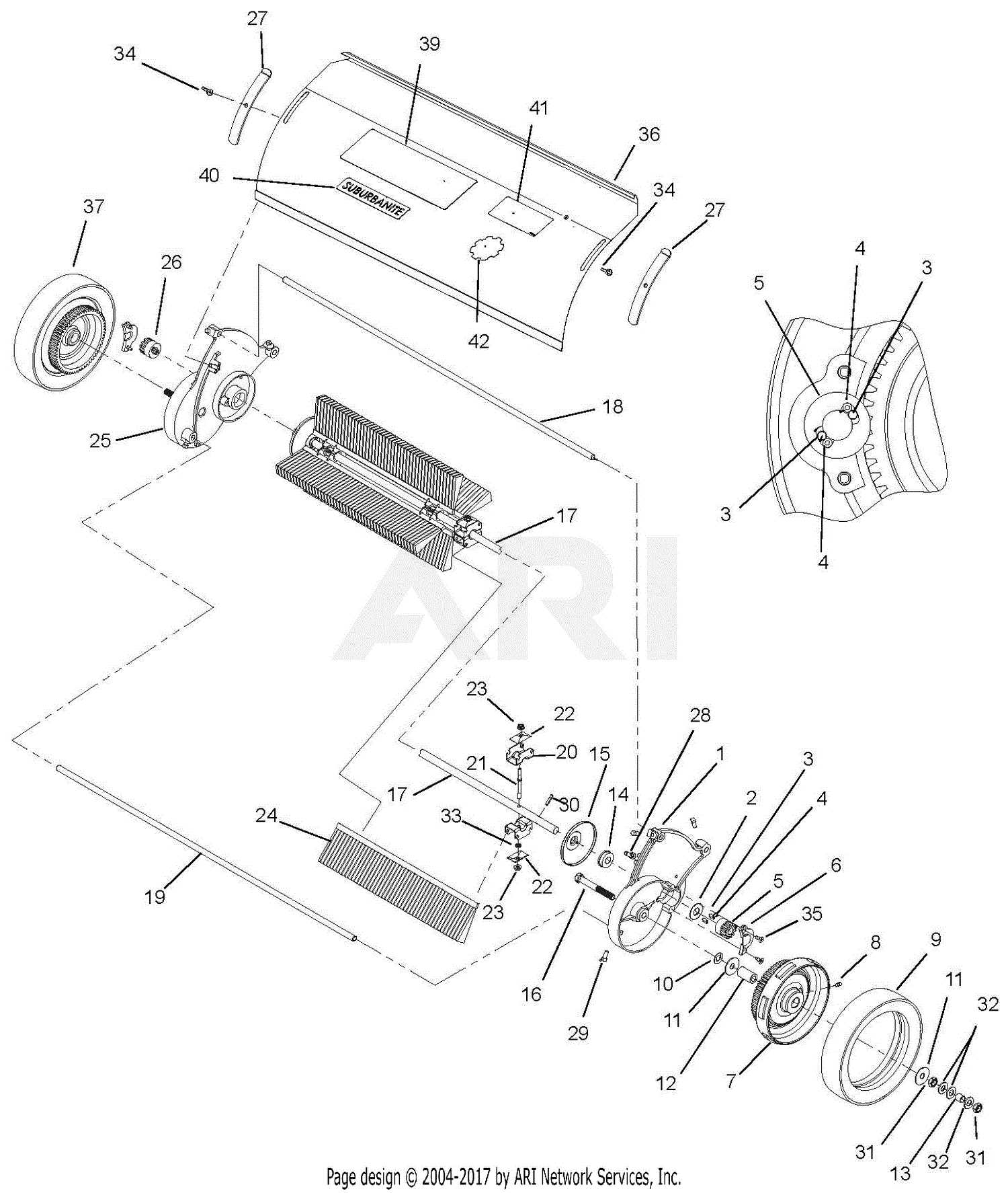 craftsman lawn sweeper parts diagram