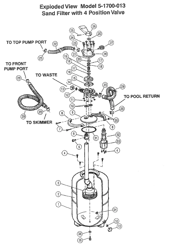 waterway sand filter parts diagram