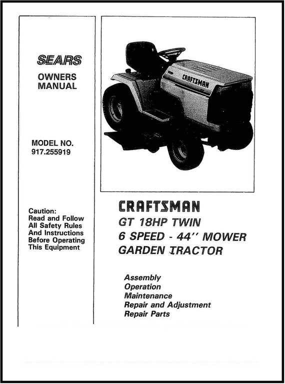 craftsman model 917 parts diagram