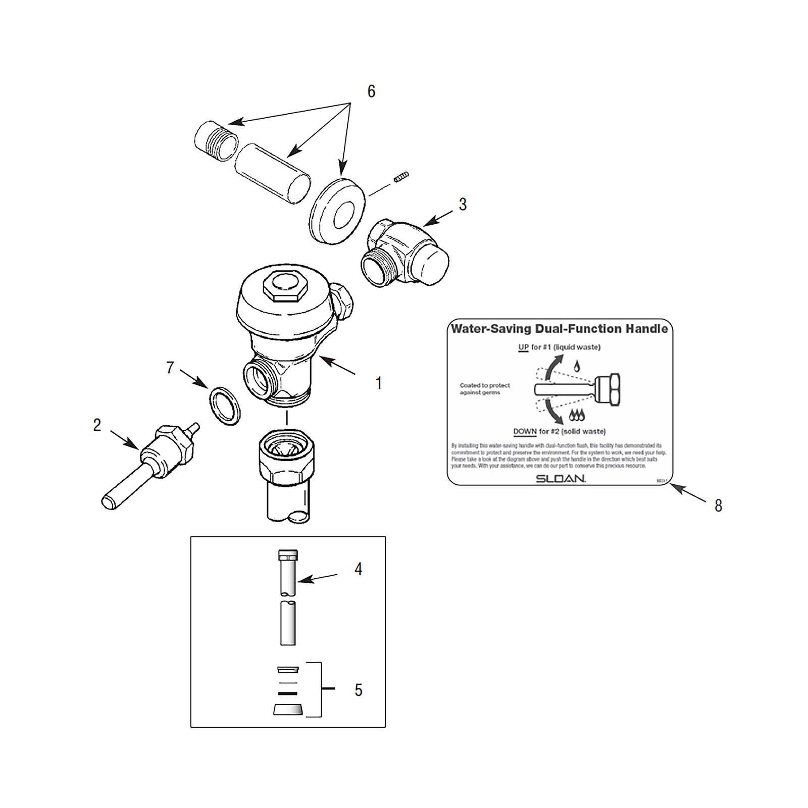 flushometer parts diagram