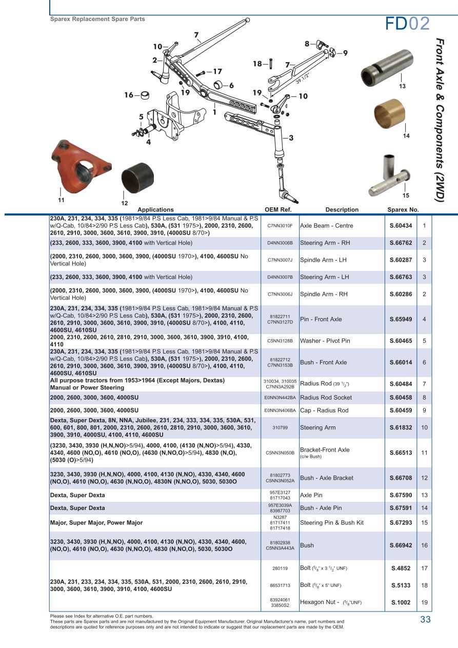 ford 2000 tractor parts diagram