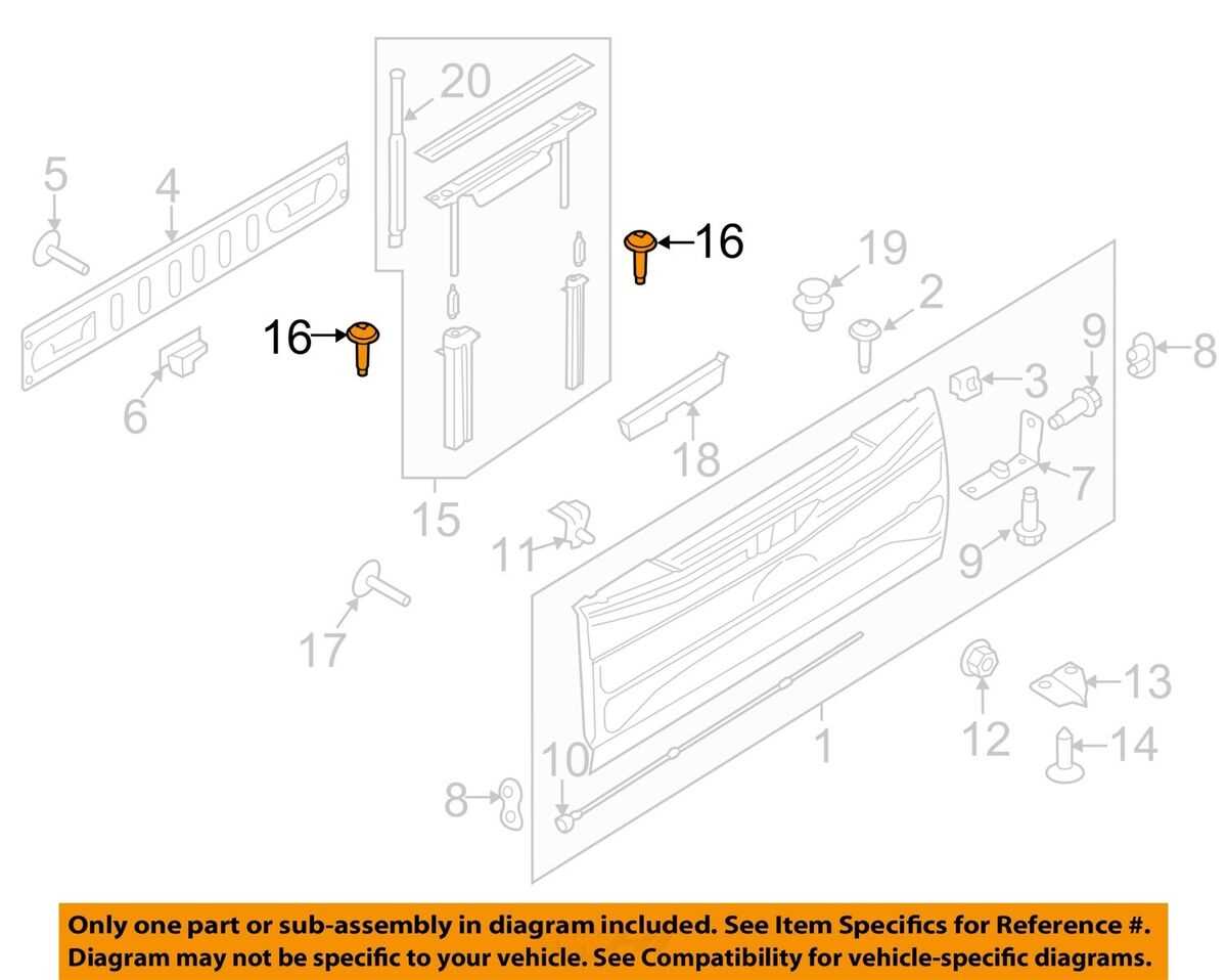 ford f150 tailgate parts diagram