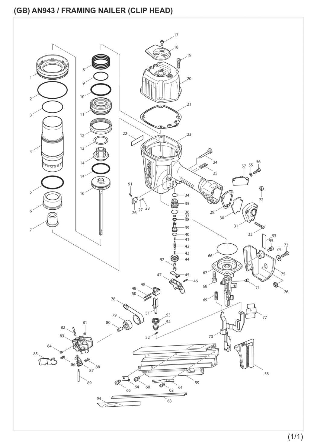 paslode framing nailer parts diagram