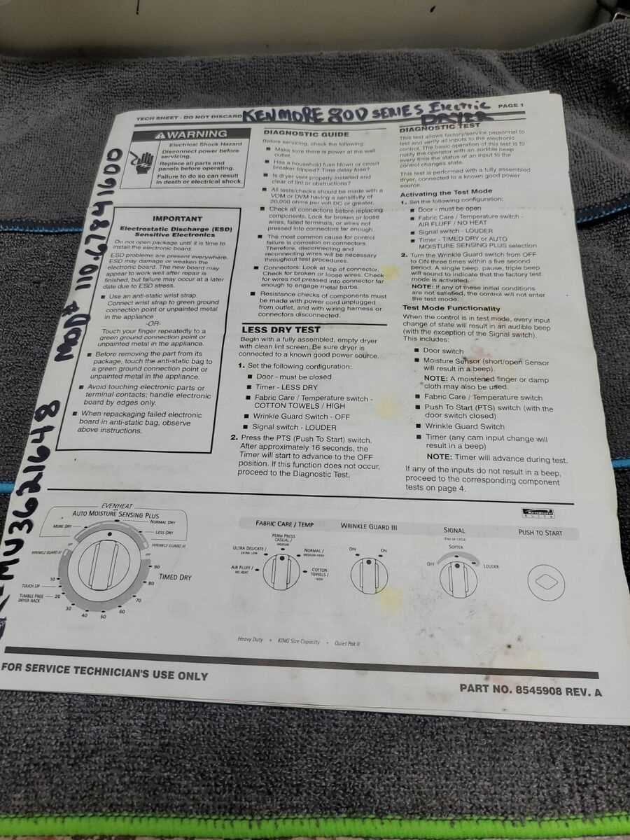 kenmore dryer 110 parts diagram