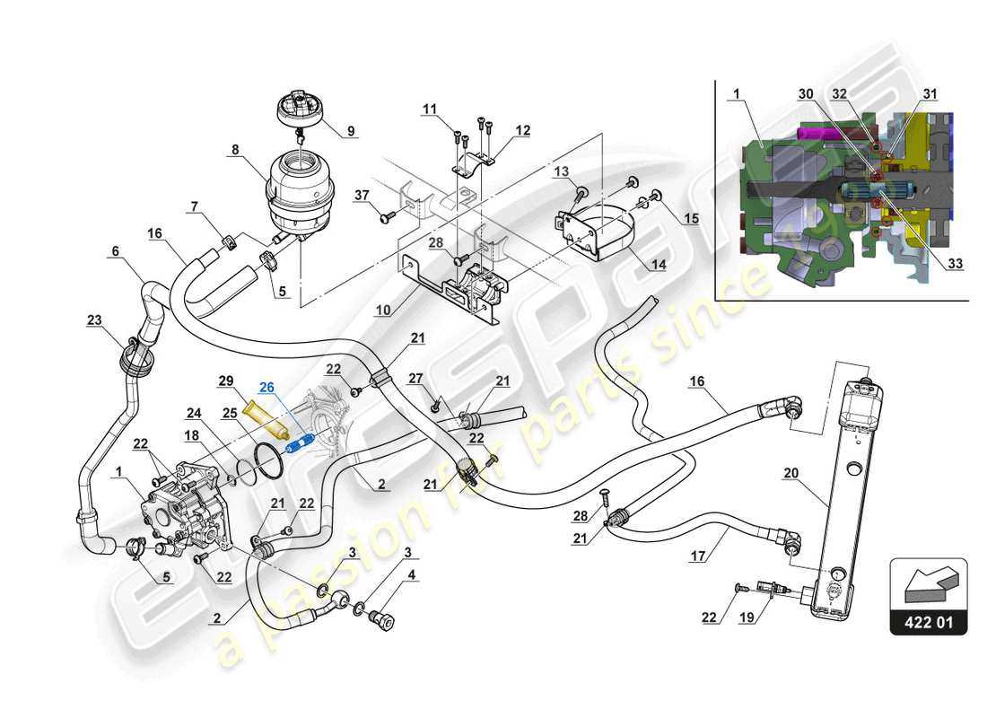 power steering parts diagram