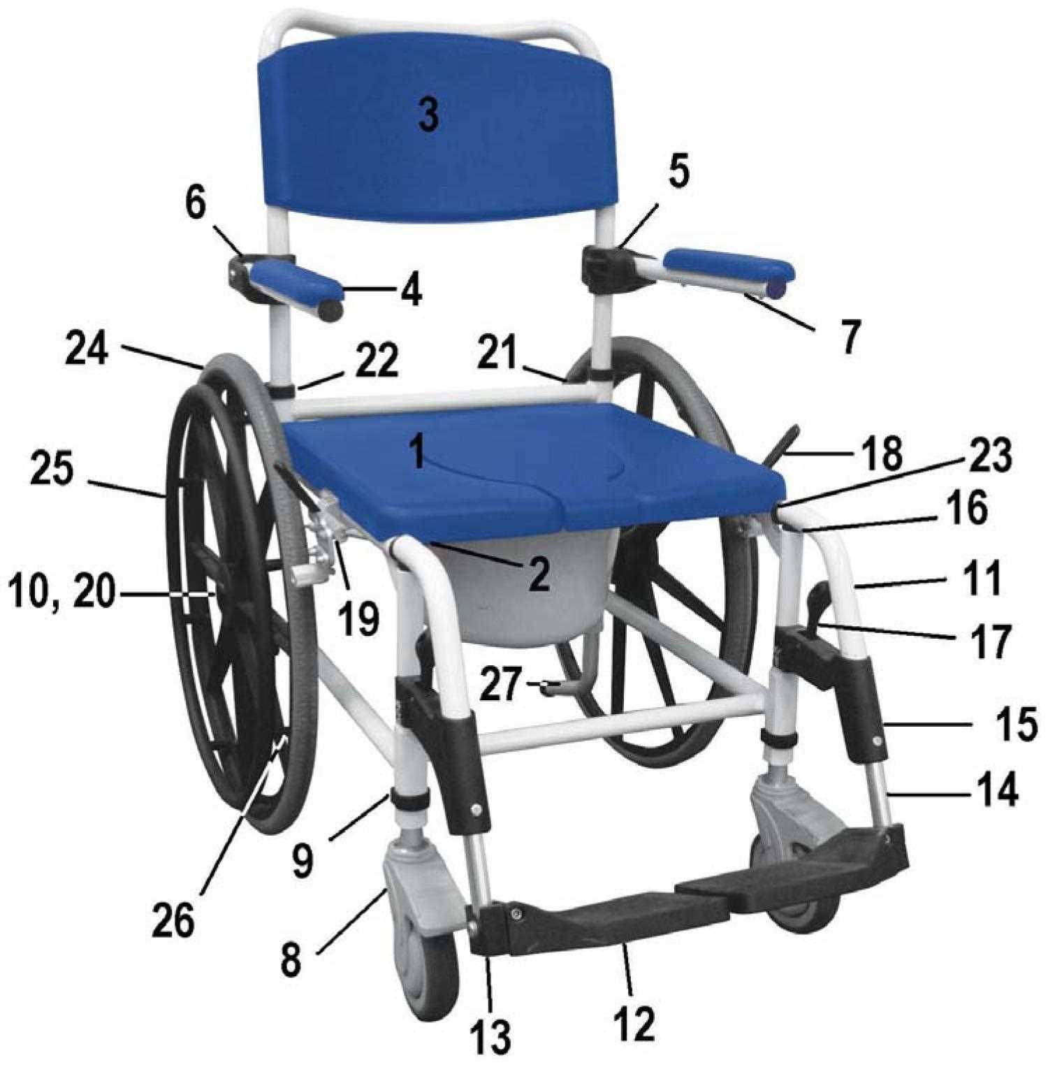 wheelchair diagram parts