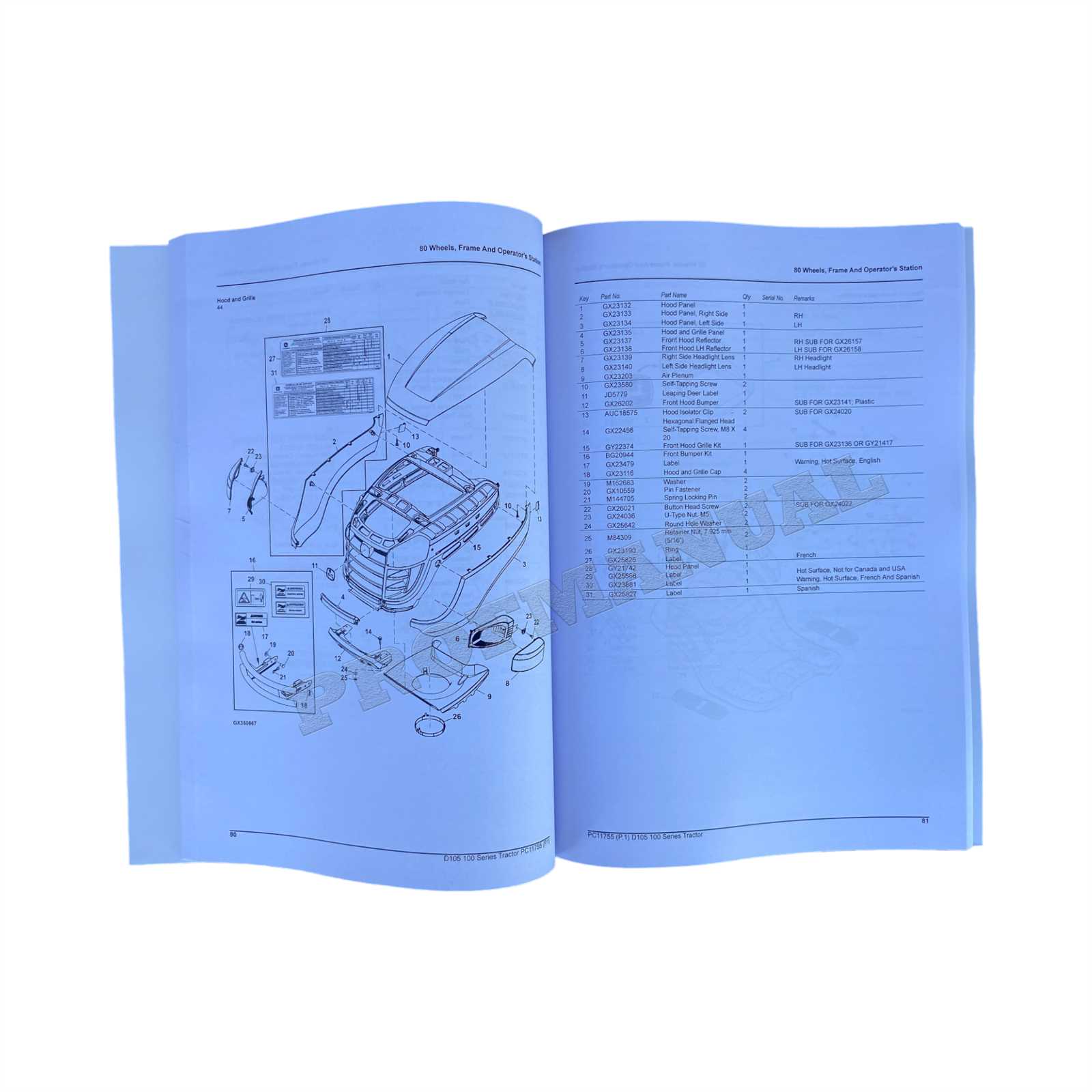 john deere d105 parts diagrams