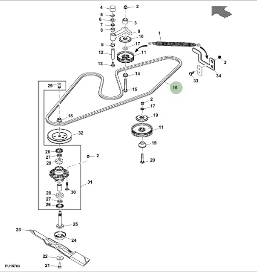 john deere z425 54c parts diagram