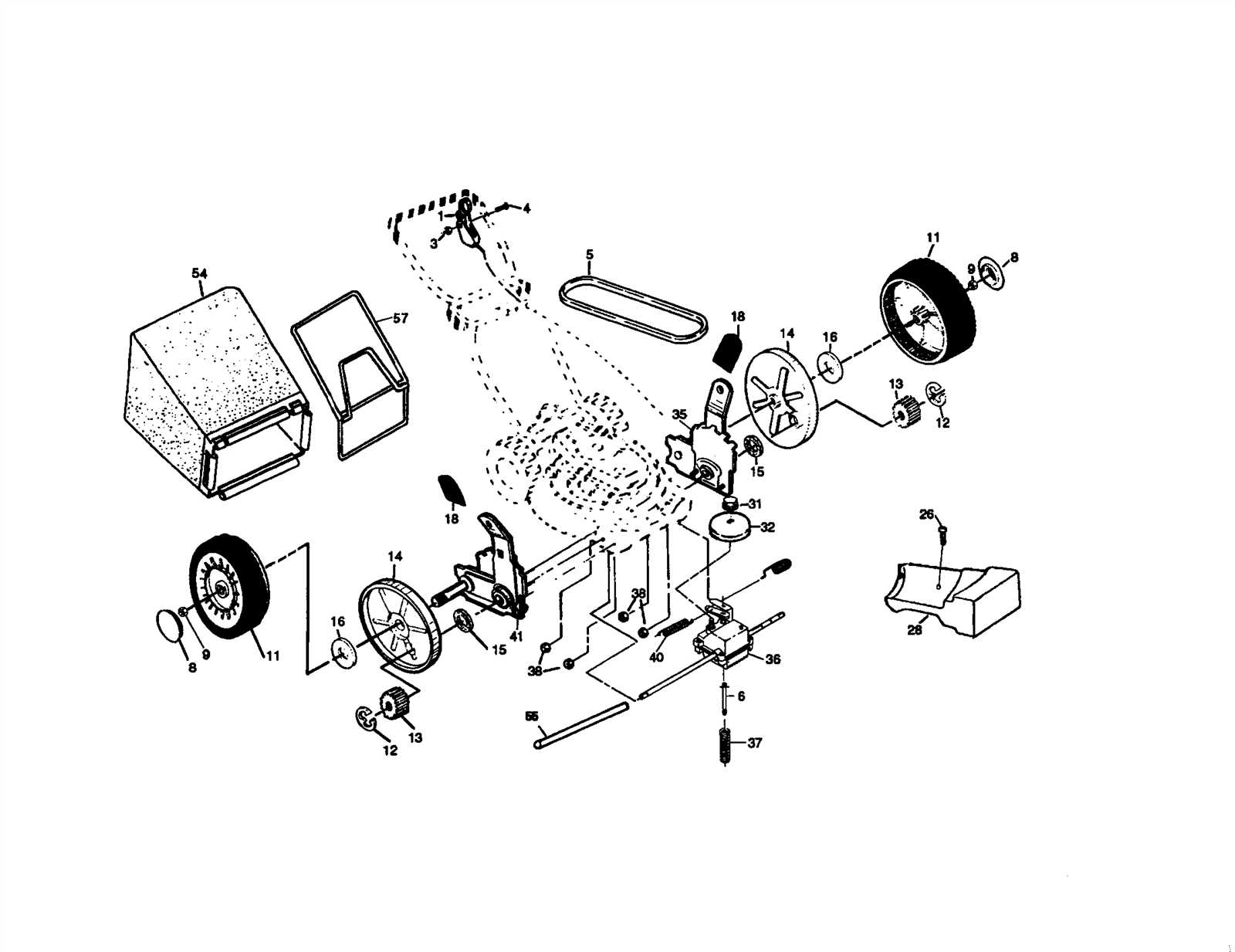 craftsman self propelled lawn mower parts diagram