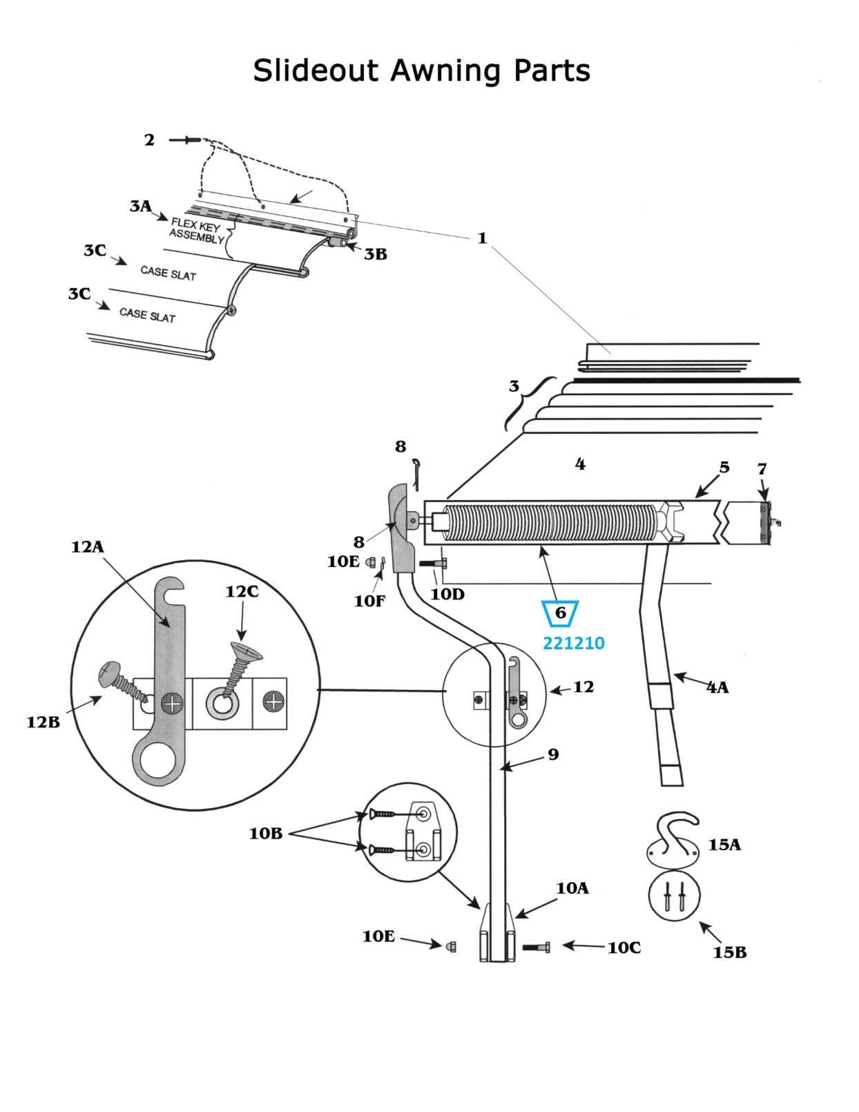 sunsetter parts diagram