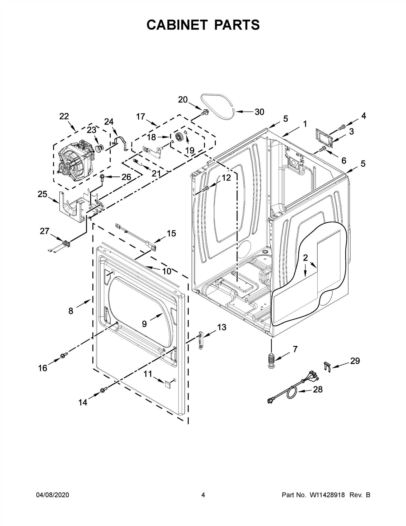 whirlpool dryer parts diagram