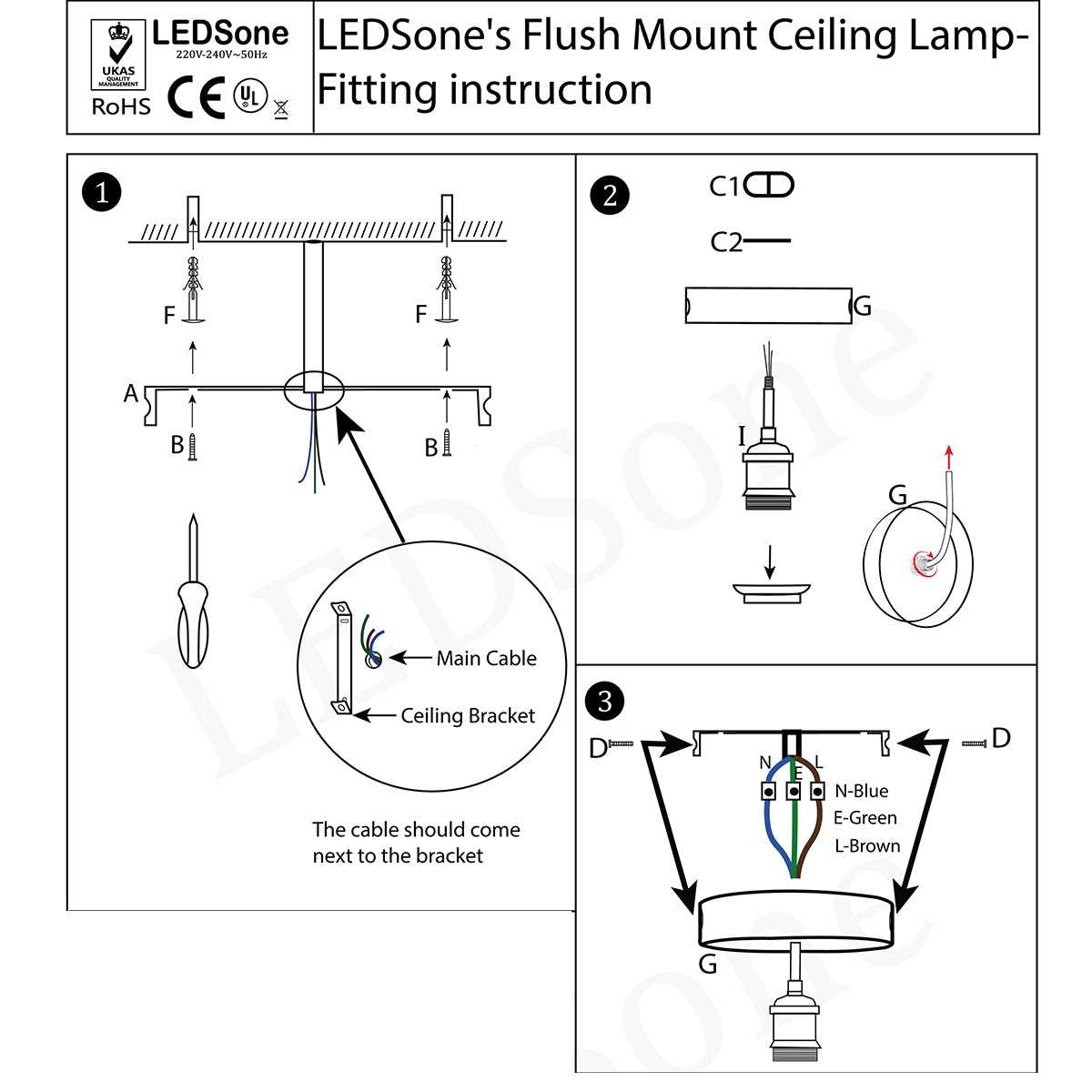 ceiling light fixture parts diagram