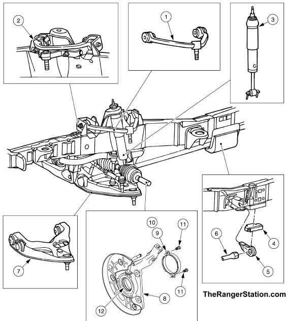 ford ranger frame parts diagram