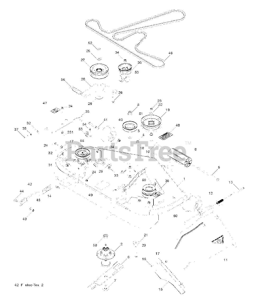 husqvarna 42 inch mower deck parts diagram