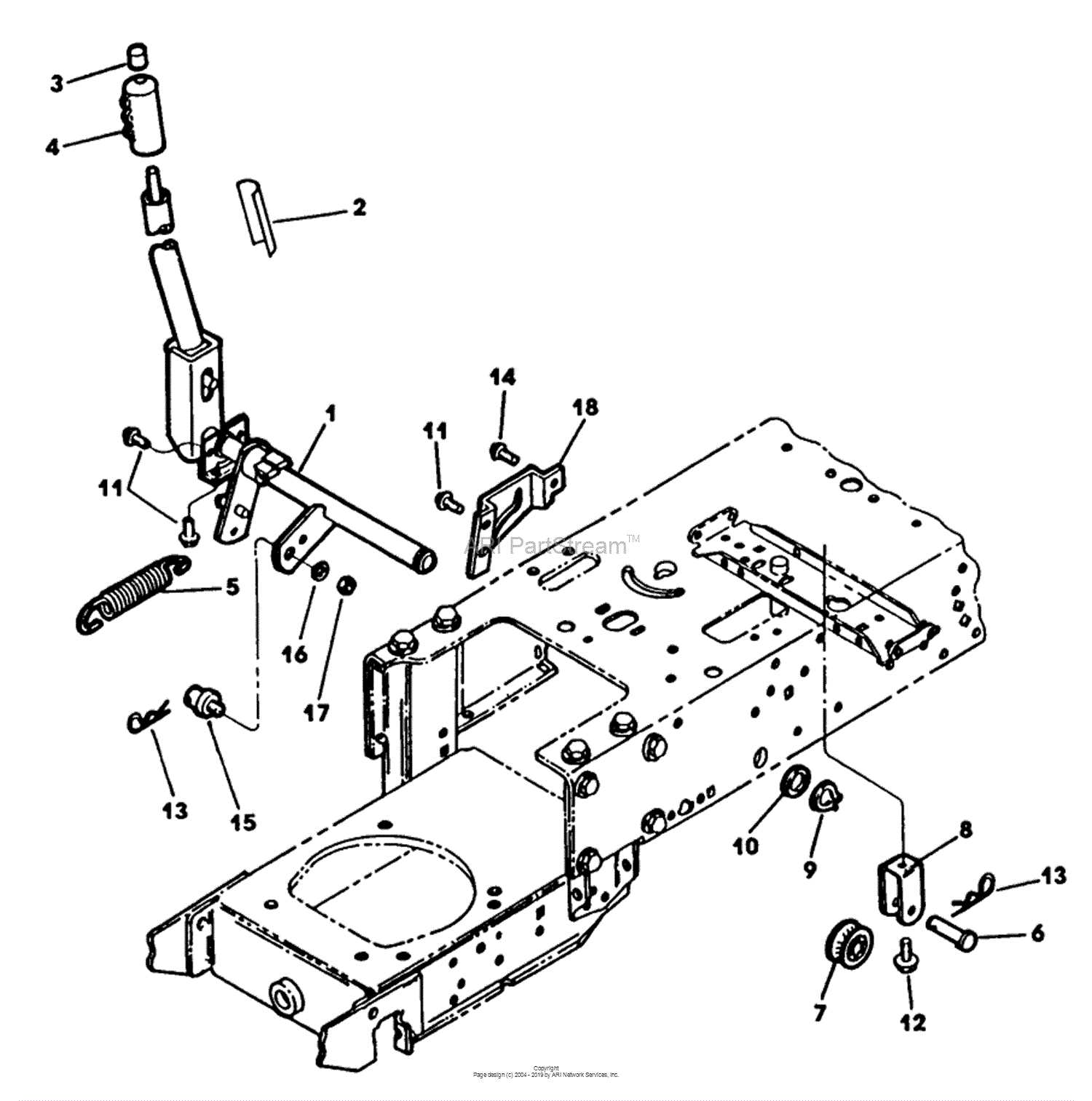 cub cadet 1554 parts diagram