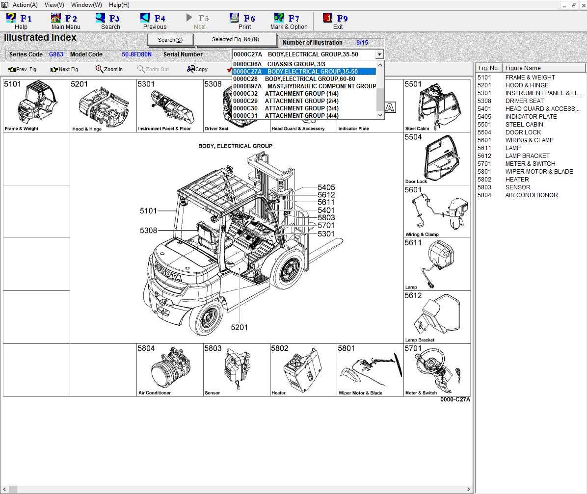 fork truck parts diagram