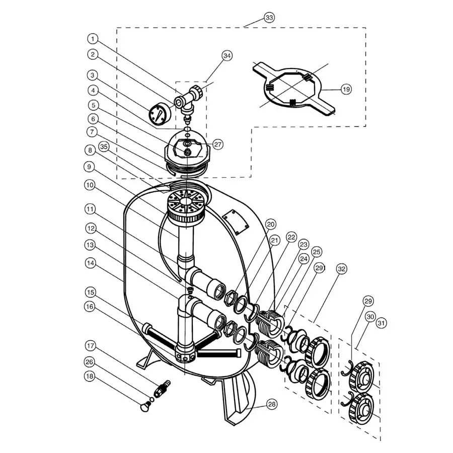 pentair de filter parts diagram