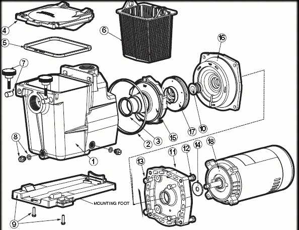 hayward super pump 1.5 hp parts diagram