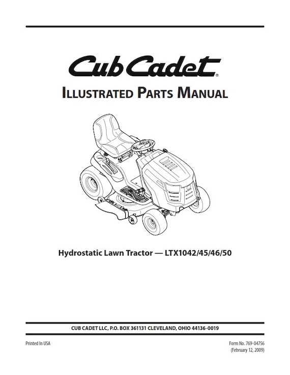 cub cadet sltx 1050 parts diagram