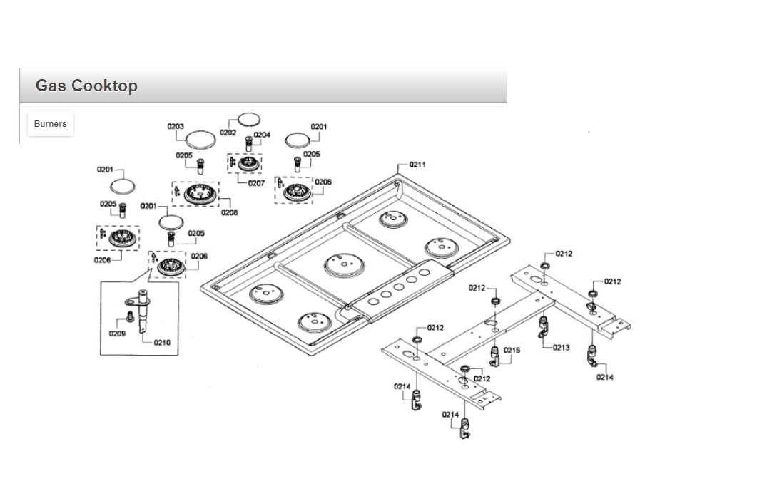 gas stove parts diagram