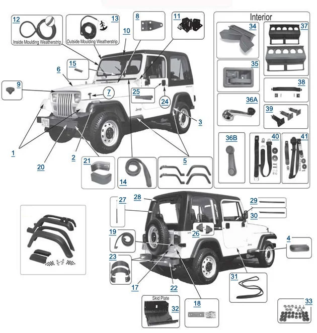 jeep body parts diagram