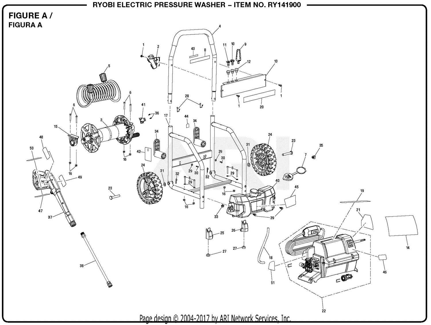 electric pressure washer parts diagram