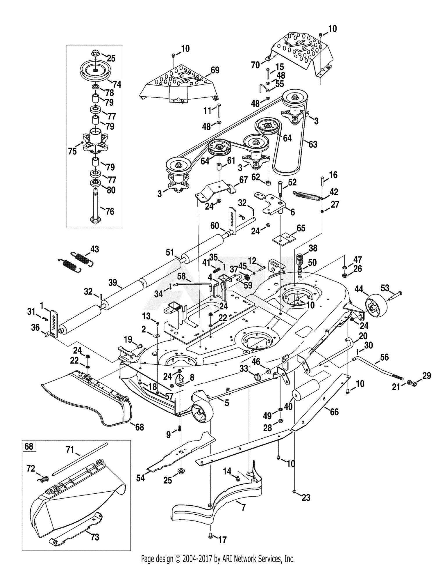 craftsman 46 riding mower parts diagram