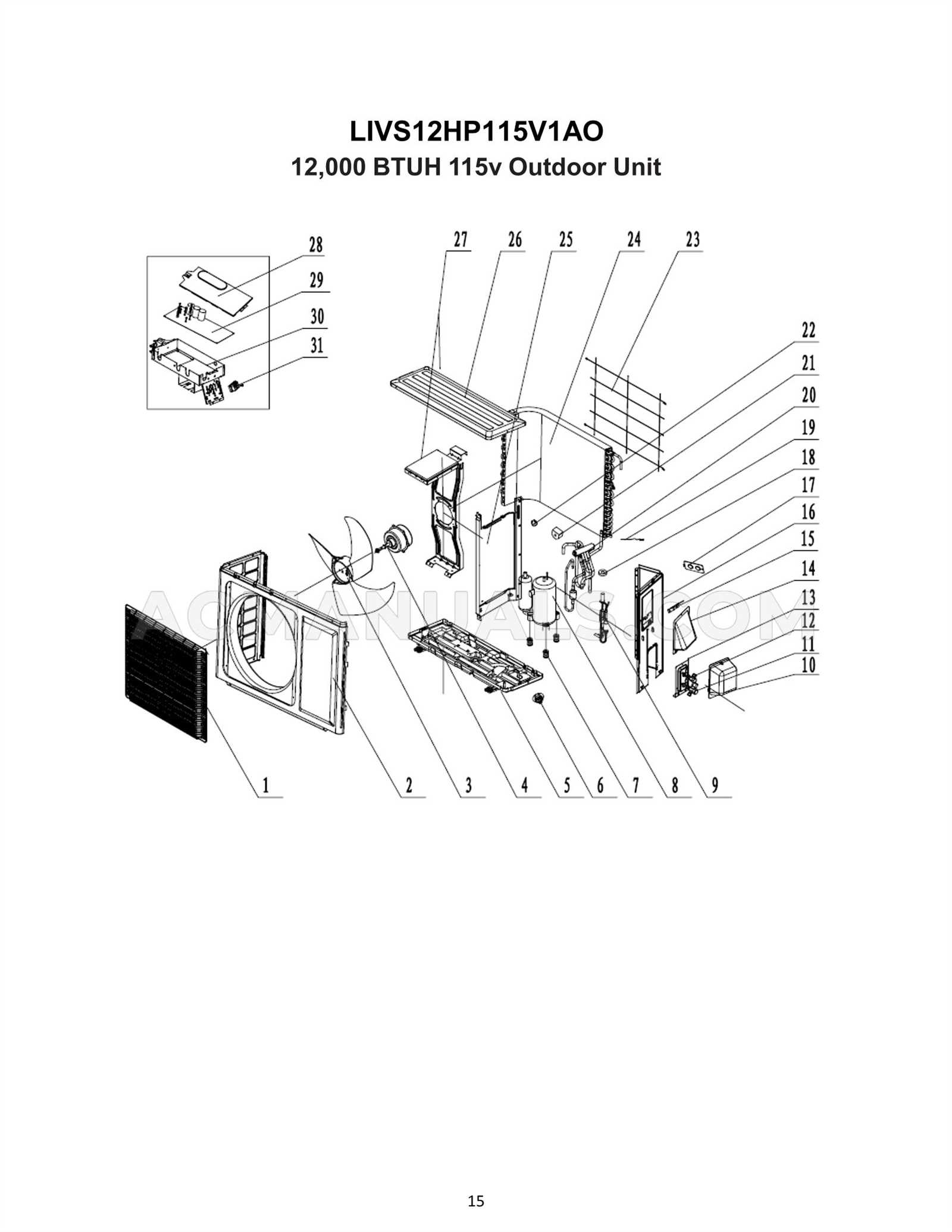 mini split parts diagram