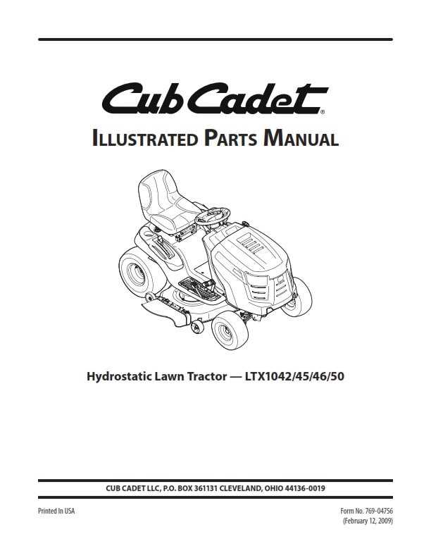 cub cadet ltx1045 parts diagram