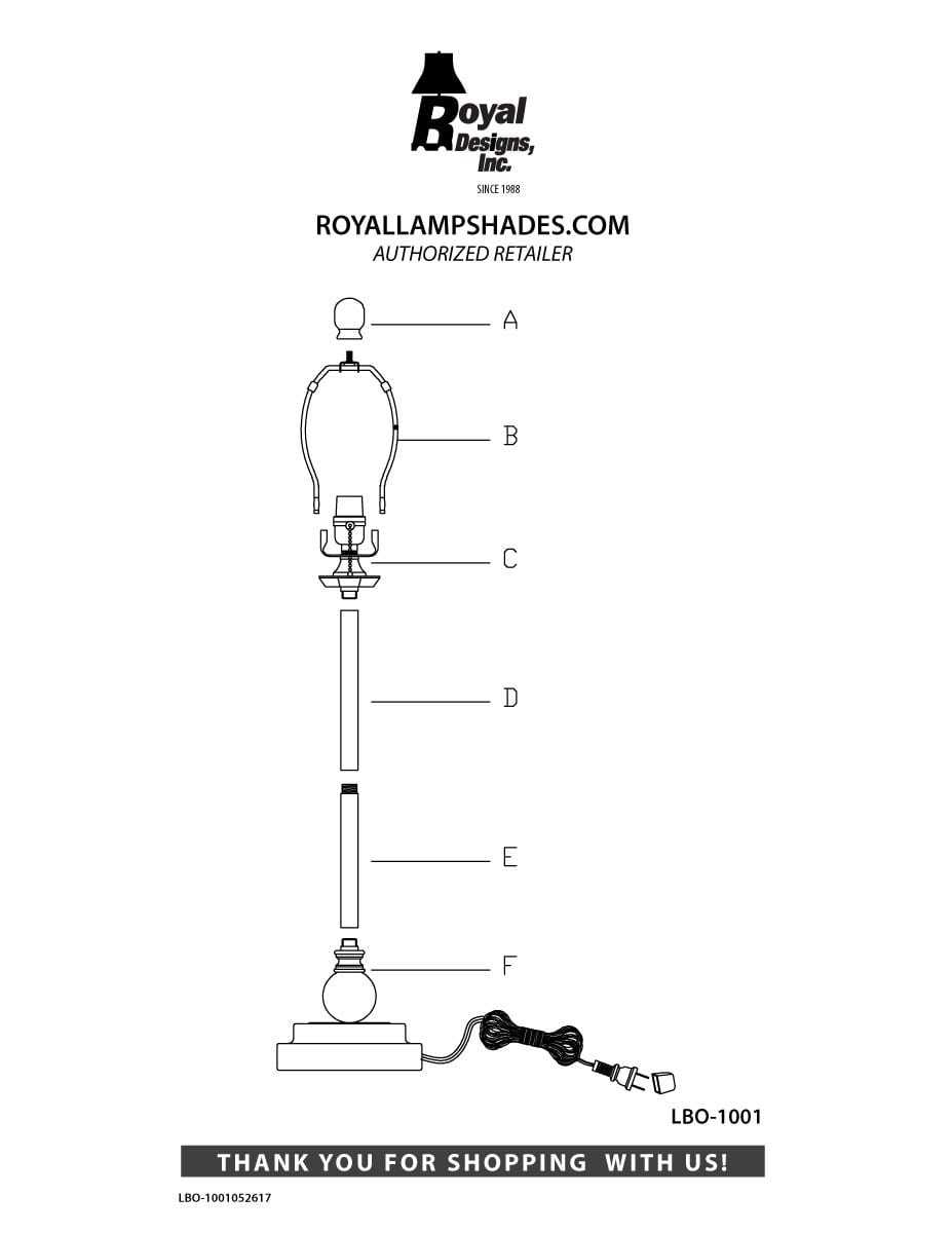 parts of a table lamp diagram