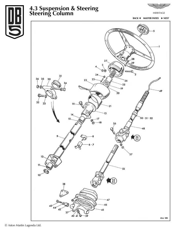 steering column parts diagram