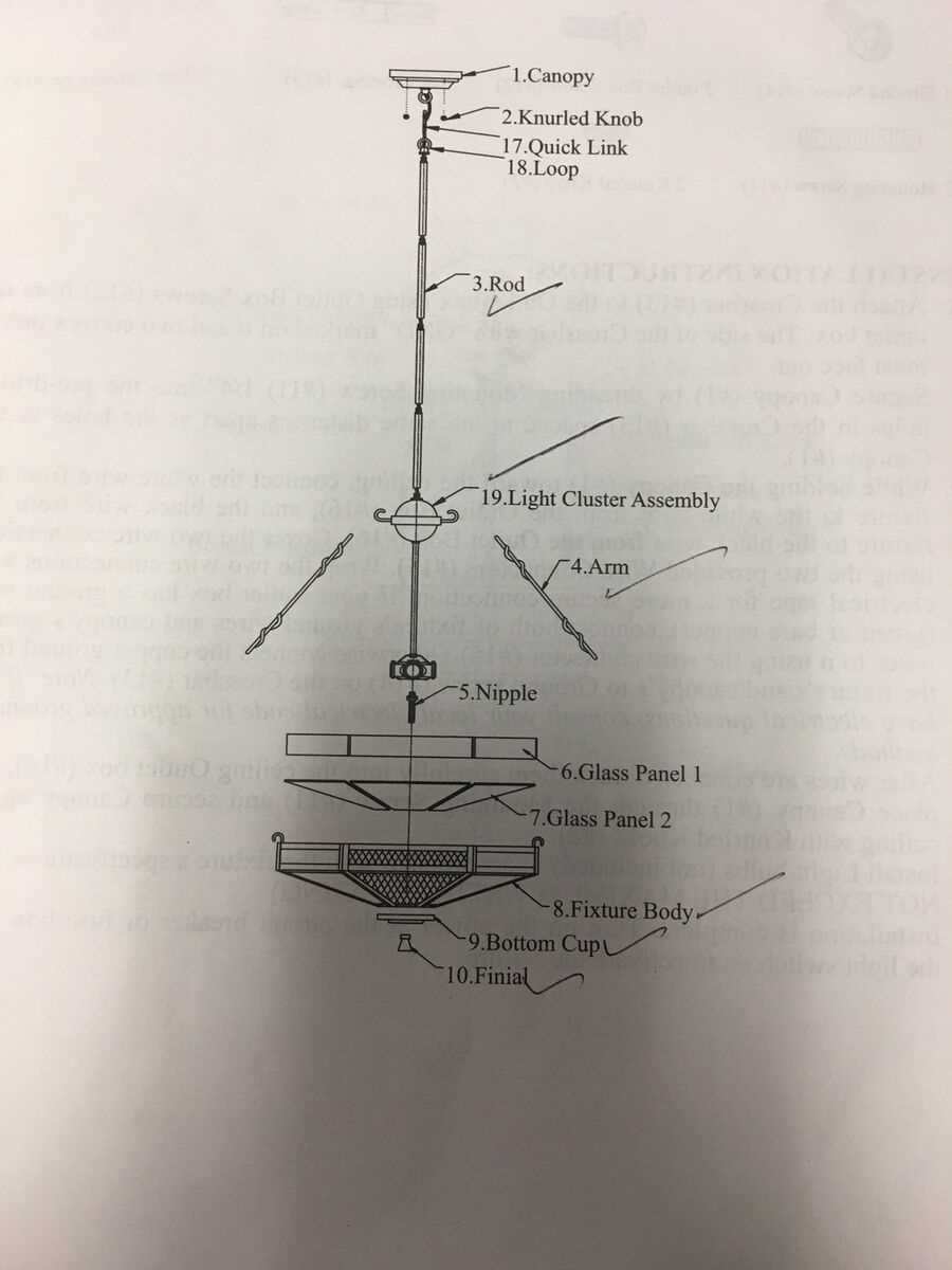 pendant light parts diagram