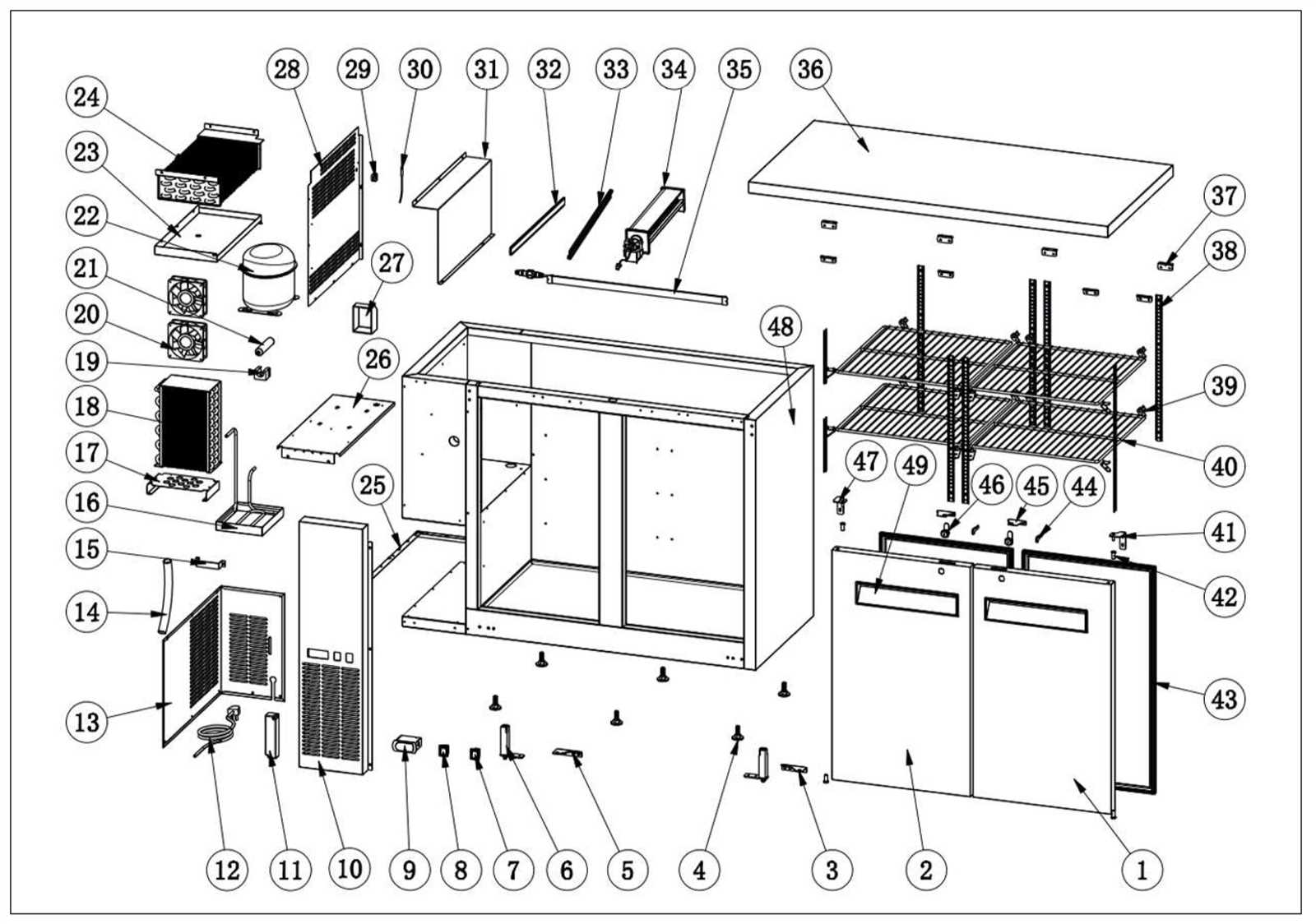 fridge parts diagram