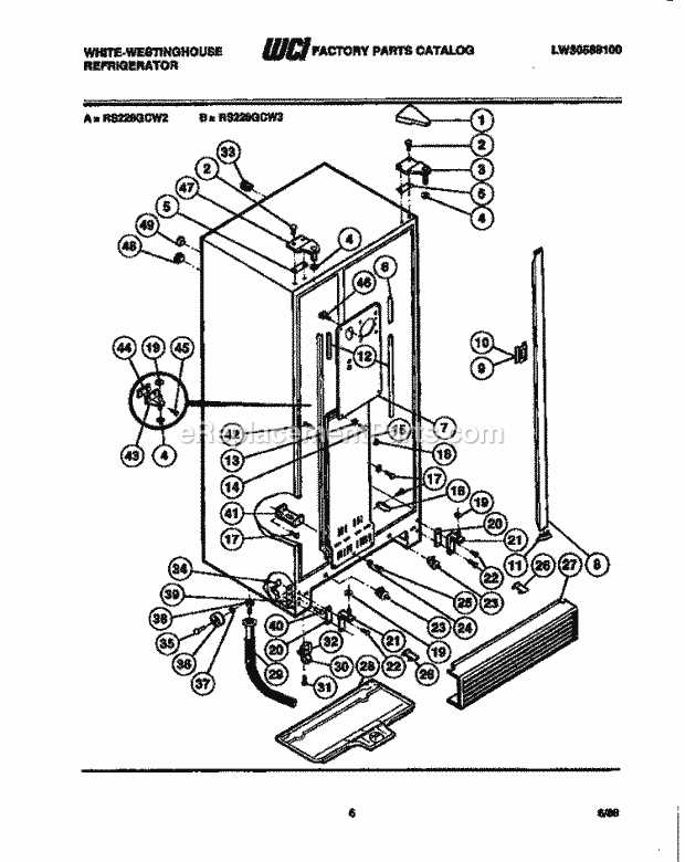 frigidaire gallery refrigerator parts diagram