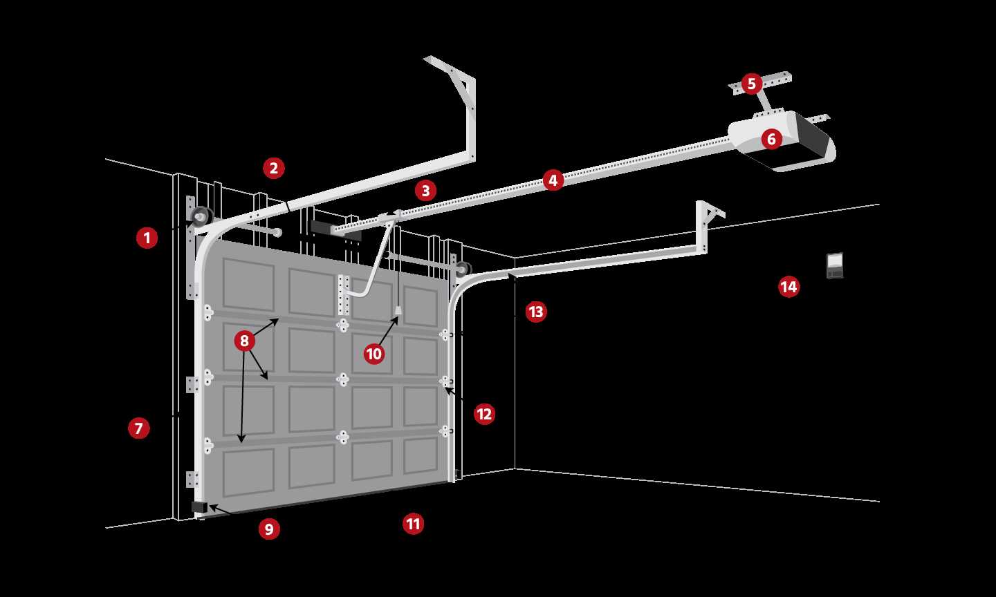 garage door parts diagram