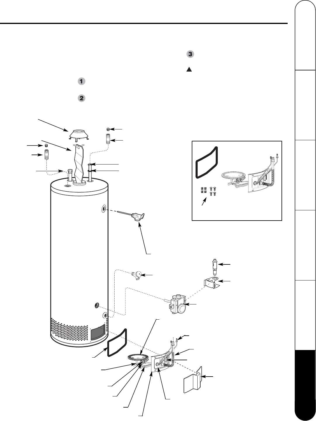 gas water heater parts diagram