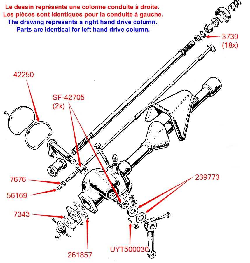 steering column parts diagram