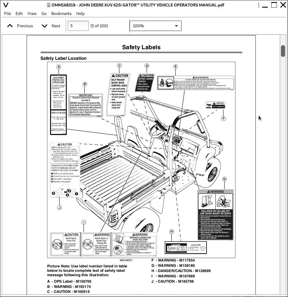 john deere gator 625i parts diagram