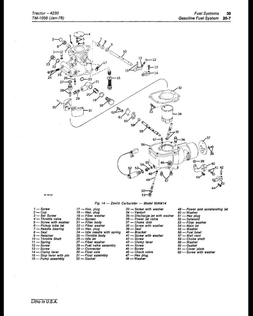 john deere 4230 parts diagram