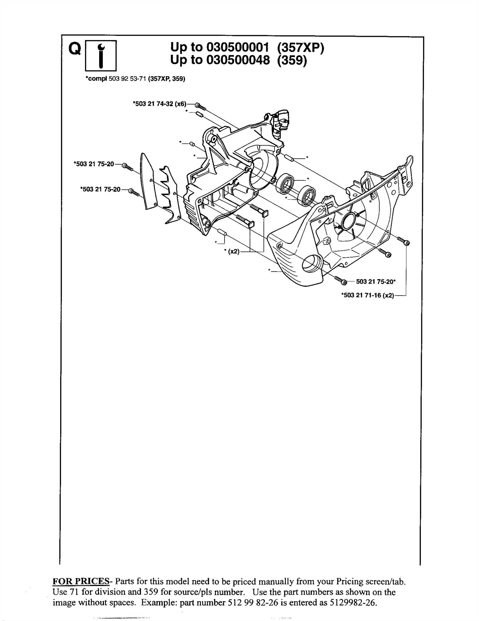 husqvarna 359 parts diagram