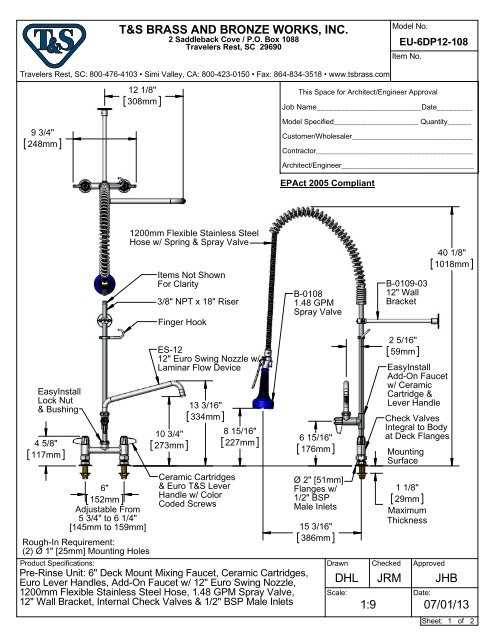 t&s faucet parts diagram