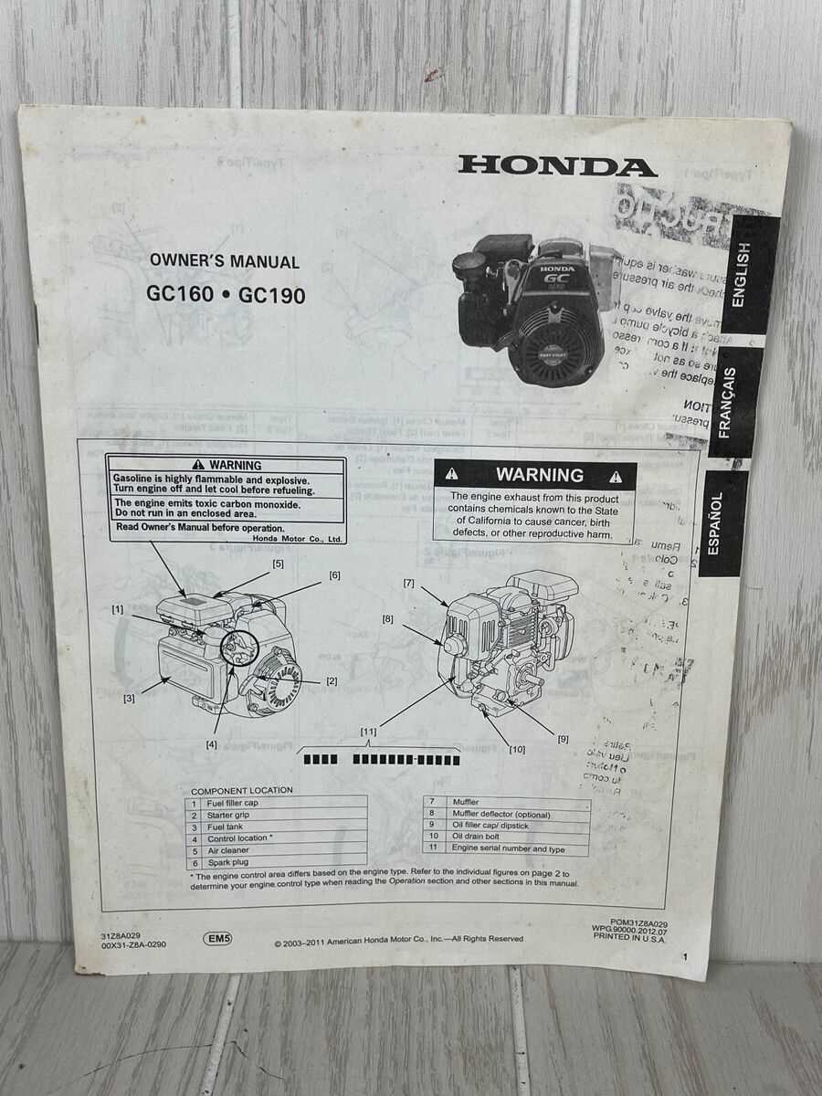 honda gc190 parts diagram