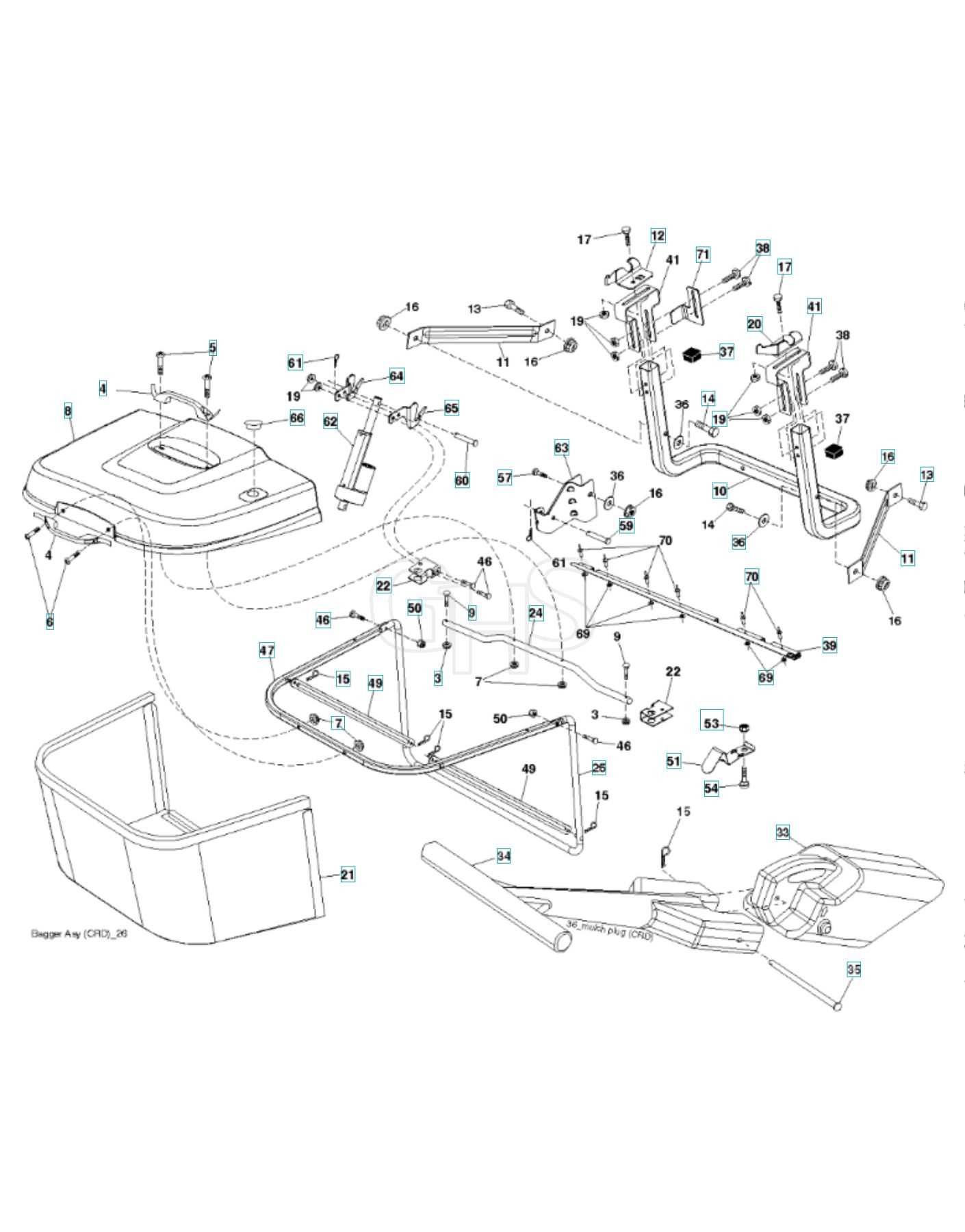 craftsman bagger parts diagram