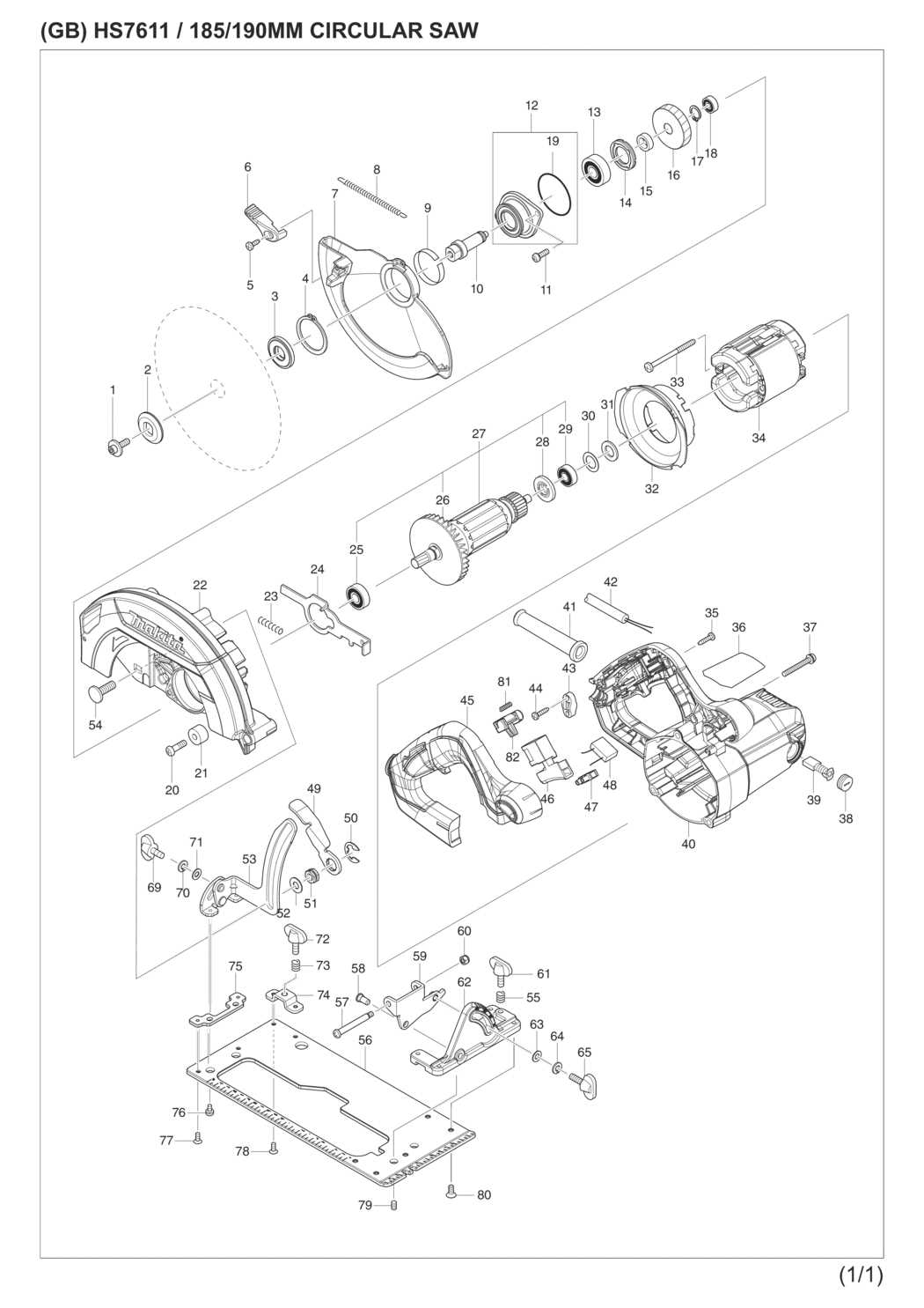 makita circular saw parts diagram