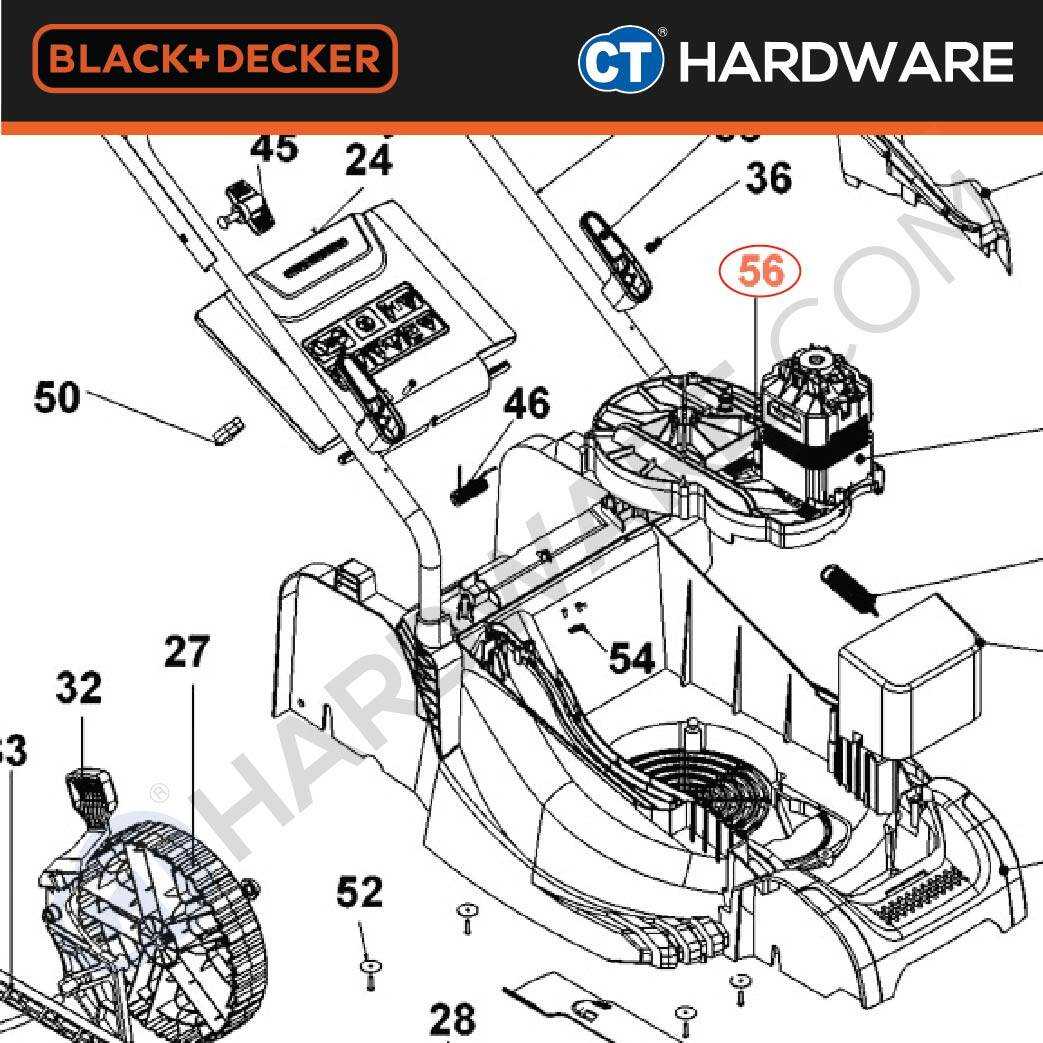 black and decker electric mower parts diagram