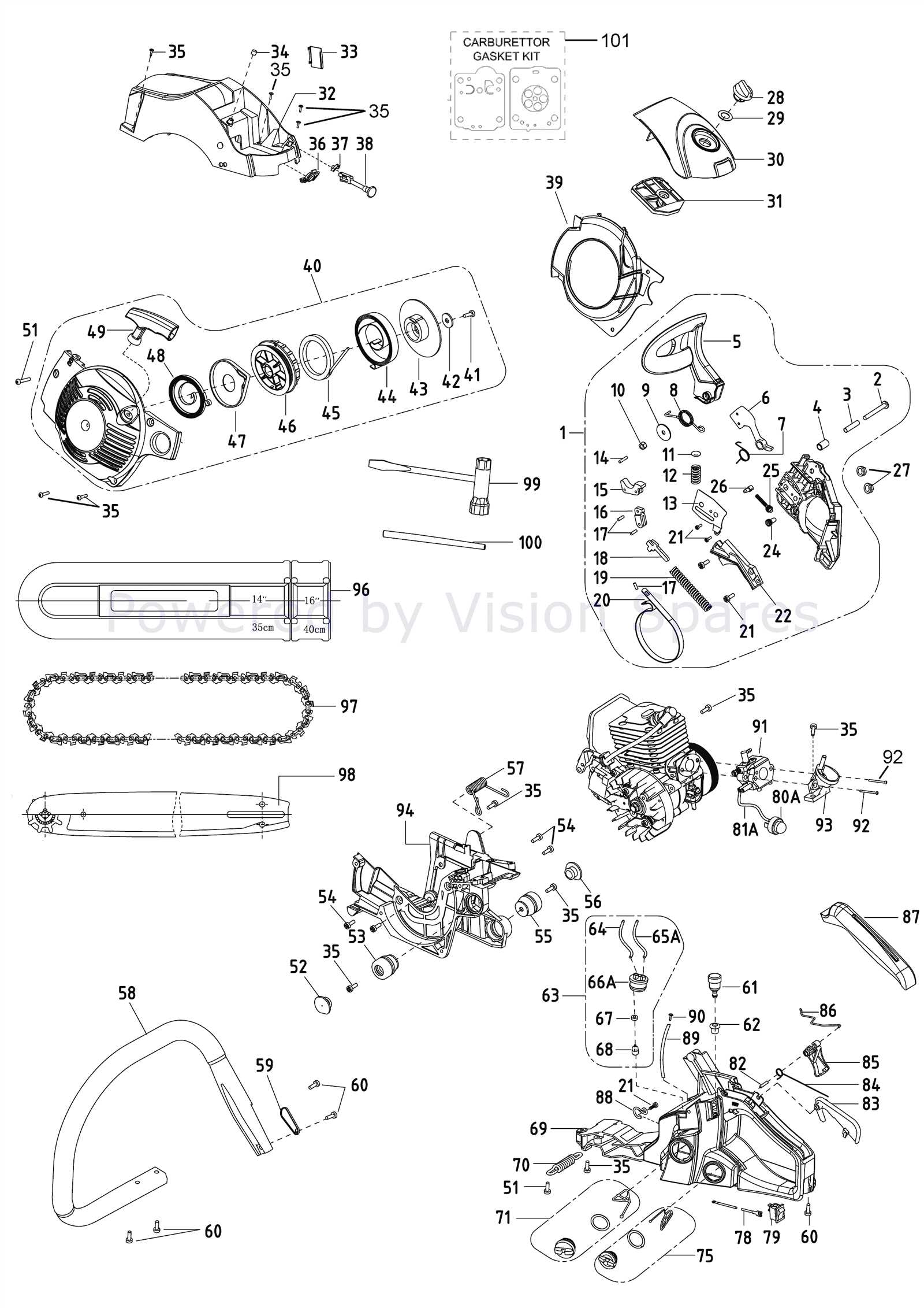 chainsaw parts diagram